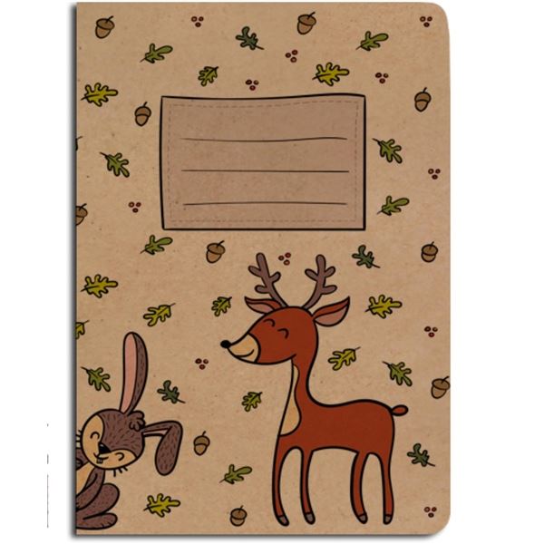 Kraftový sešit A5, linkovaný, srnec