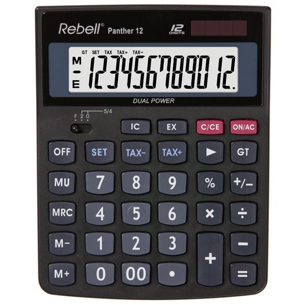 Stolní kalk.Rebell Panter12,nakl. displej,černá