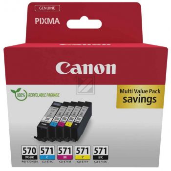 Original Canon 0372C006 / PGI-570CLI-571 Tinte schwarz, cyan, magenta, gelb - 5 Stück