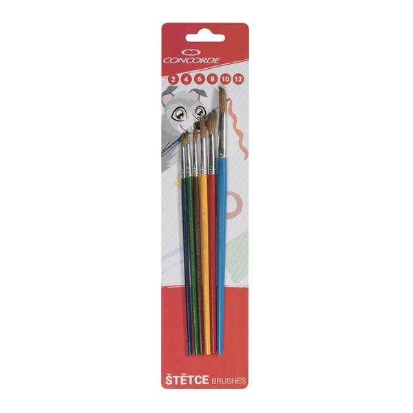 Sada štětců Concorde Color kulaté 6ks, blistr