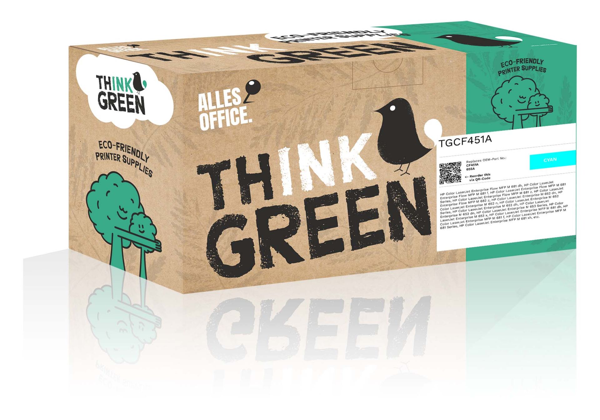 ThinkGreen HP CF451A / 655A Toner azurová