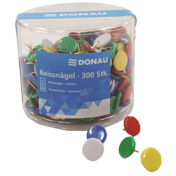 Kovové připínáčky Donau, 300, mix barev