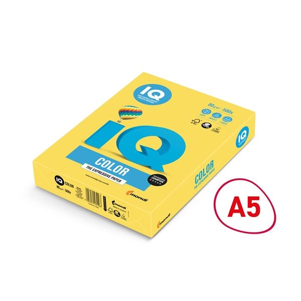 Bar.papír IQ Color A5-CY39,kanár.žl.,80 g/m2,500l.
