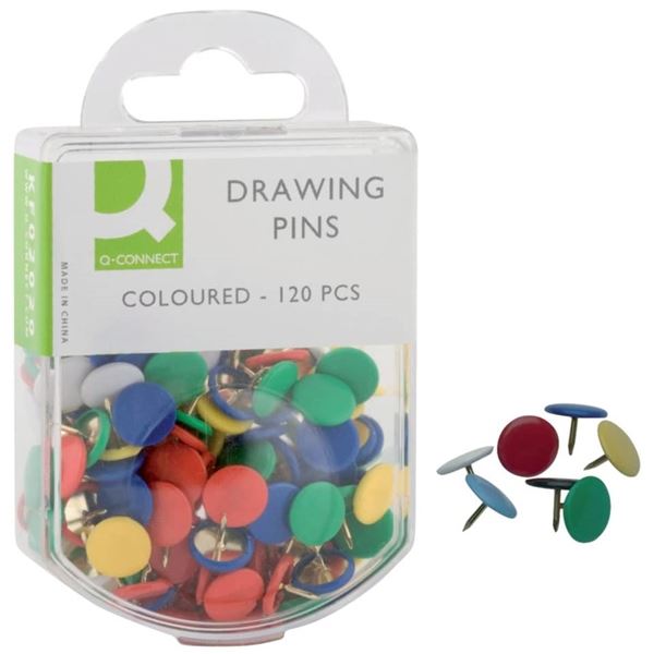 Připínáčky Q-Connect, mix barev, 120 ks