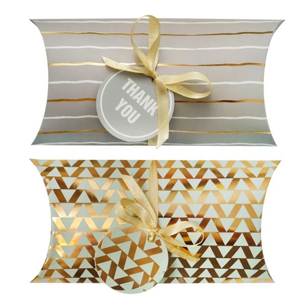 Dárkové krabičky - 22 x 10 cm, se zlatou, 2 ks