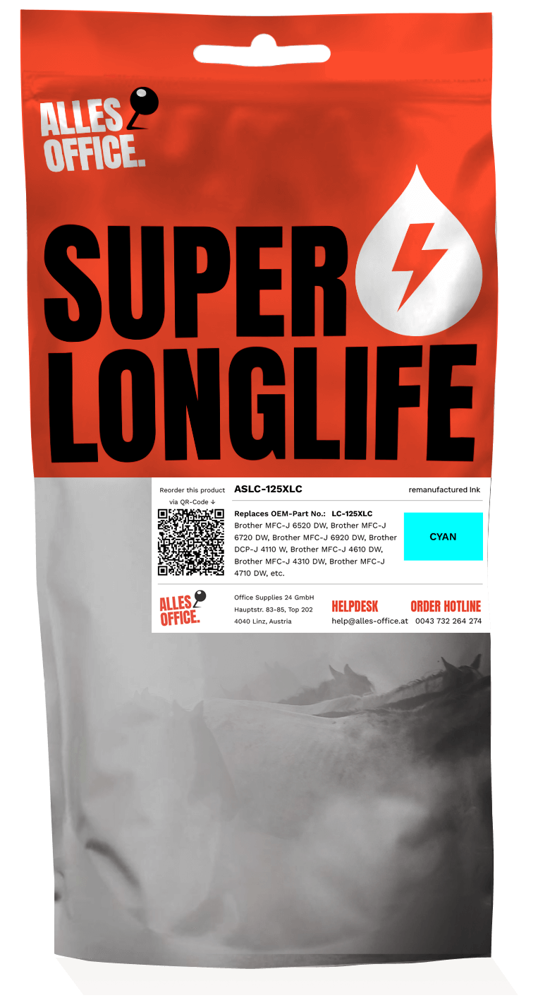 Superlonglife Brother LC-125XLC Ink azurová