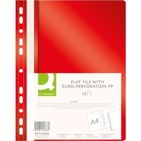 Závěs.plastové rychlovazače Q-Connect,A4,červ.10ks