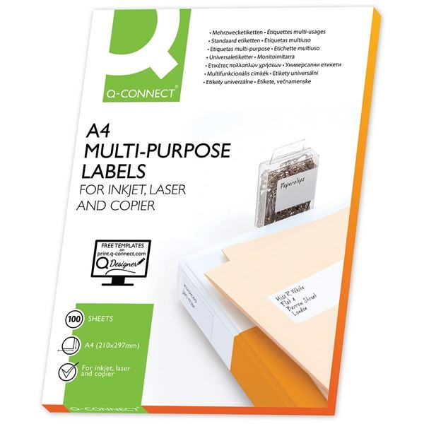 Etik.na pořadače Q-Connect-bílé,48,5x16,9mm,6400ks