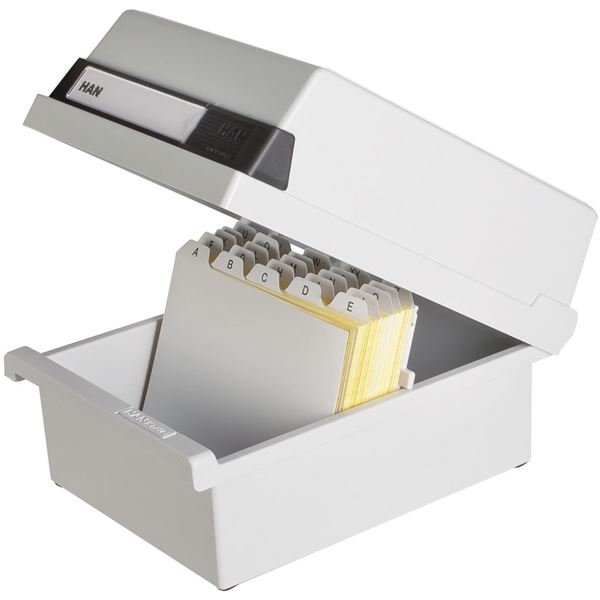 Kartotéka HAN A6,víko,177x140x250 mm,sv.šedá