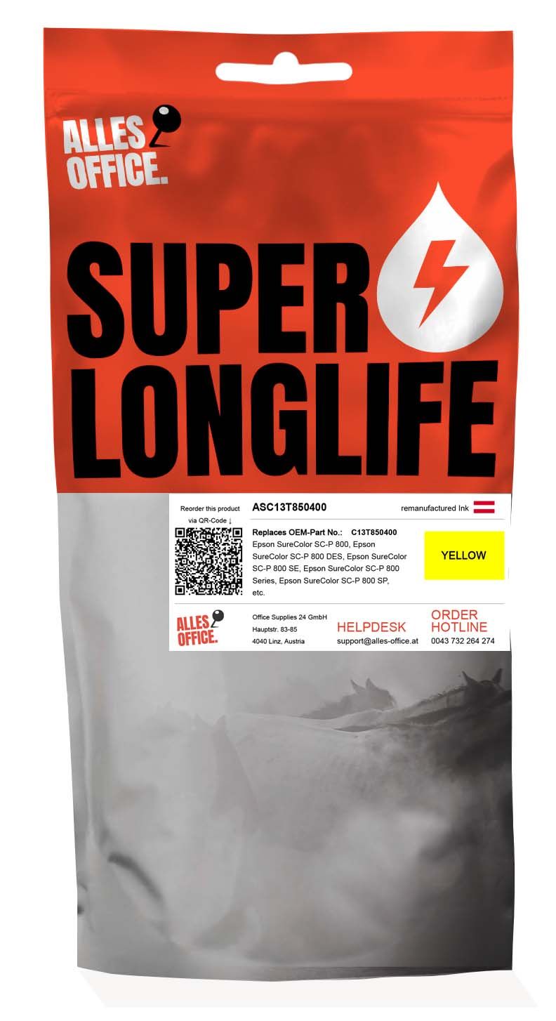 Superlonglife Epson C13T850400 / T8504 Ink žluť