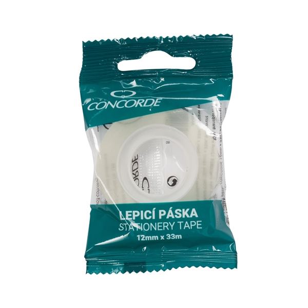 Lepicí páska Concorde 12 x 33 m, transparentní,1ks