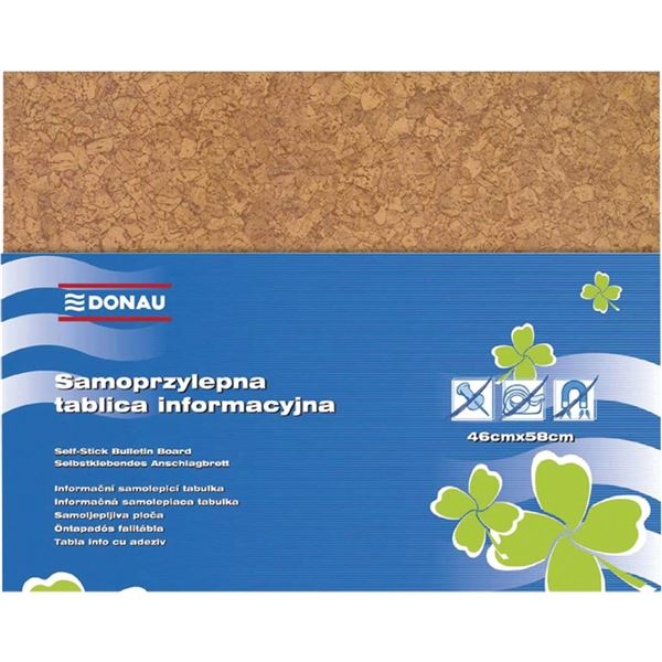 Samolepicí nástěnka DONAU - 58 x 46 cm, hnědá