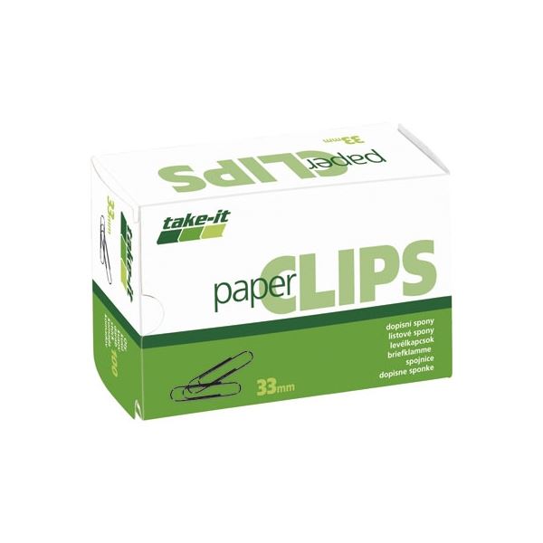 Kancelářské sponky, 33 mm, 100 ks