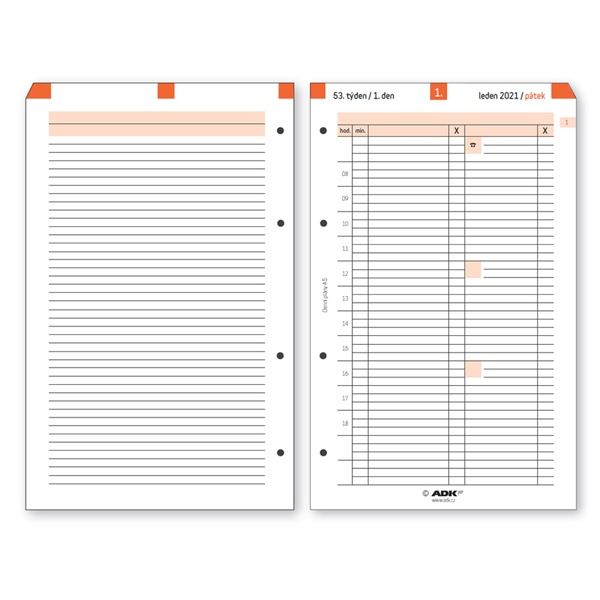 Denní plány, A5, termínované