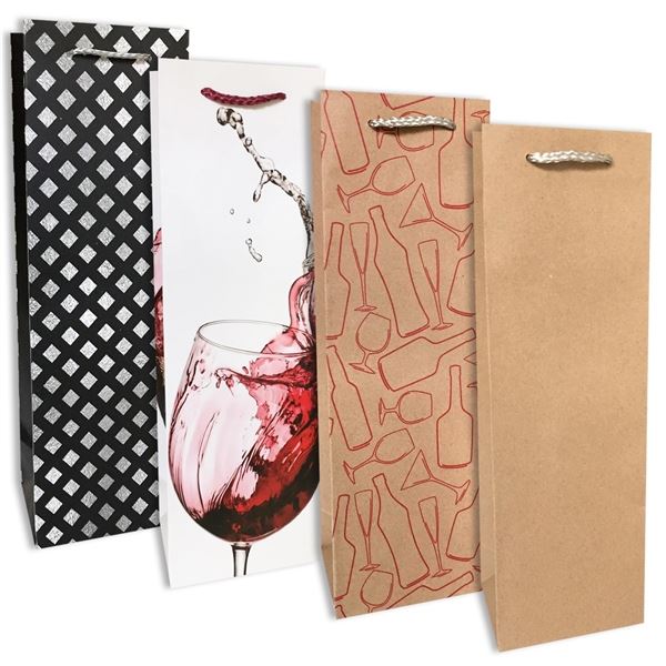 Dárková taška - na víno, 10 x 33 cm, 1 ks