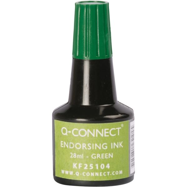 Razítková barva Q-Connect, 28 ml, zelená