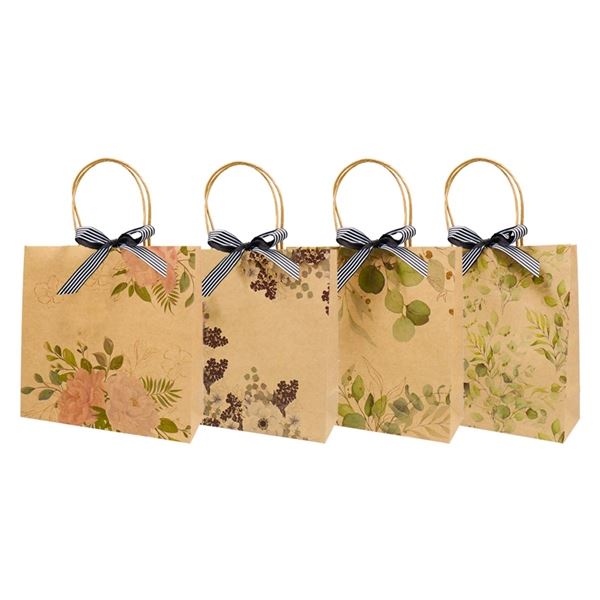 Dárková taška - 28 x 28 cm, hnědé se vzorem, 1 ks