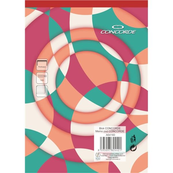 Blok CONCORDE A4 linka 8mm, 50 listů