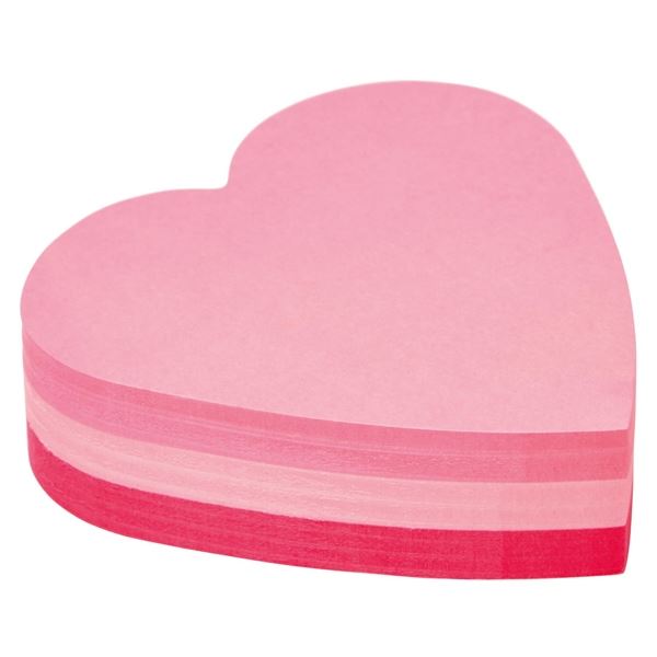 Bloček Post it, 76 x 76 mm, výsek srdce