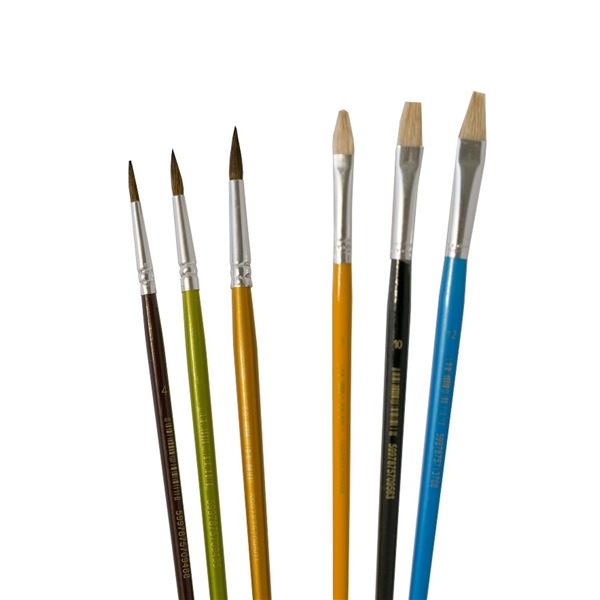 Štětec, sada kulatých a plochých